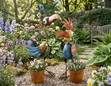 2er Set Niedlicher Pflanztopf Pepe - Gartendekoration